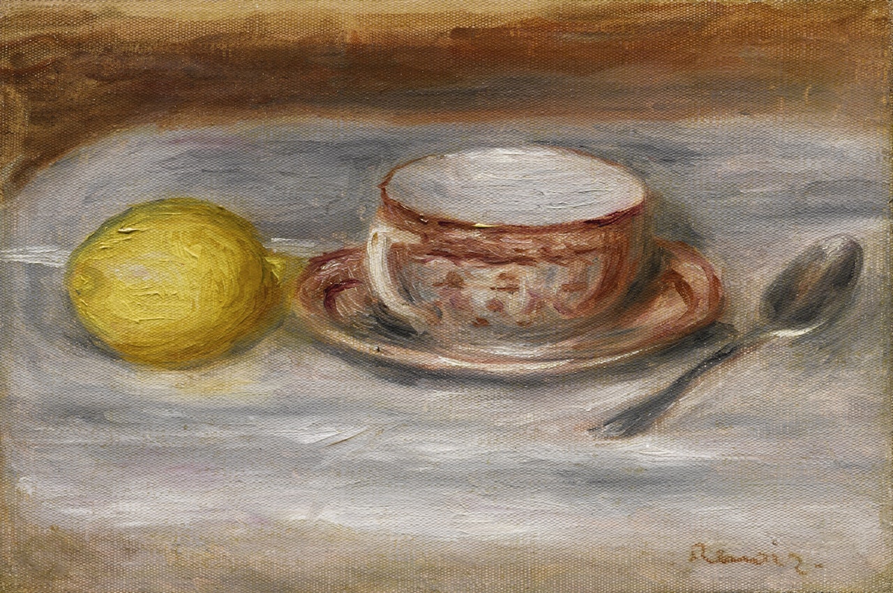 TASSE DE THÉ, CUILLER ET CITRON by Pierre-Auguste Renoir