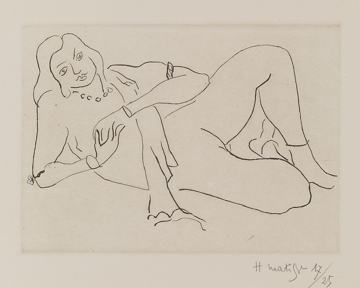 NU COUCHÉ S'APPUYANT SUR LE BRAS DROIT (D. 195) by Henri Matisse