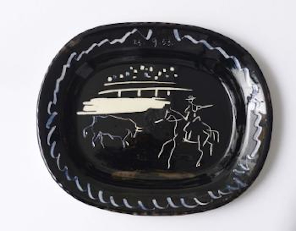 Corrida sur fond noir by Pablo Picasso