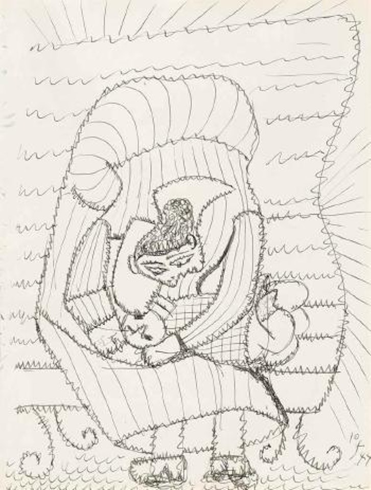 Femme allaitant son enfant (recto); Etude pour 'Le Vert Galant' (verso) by Pablo Picasso