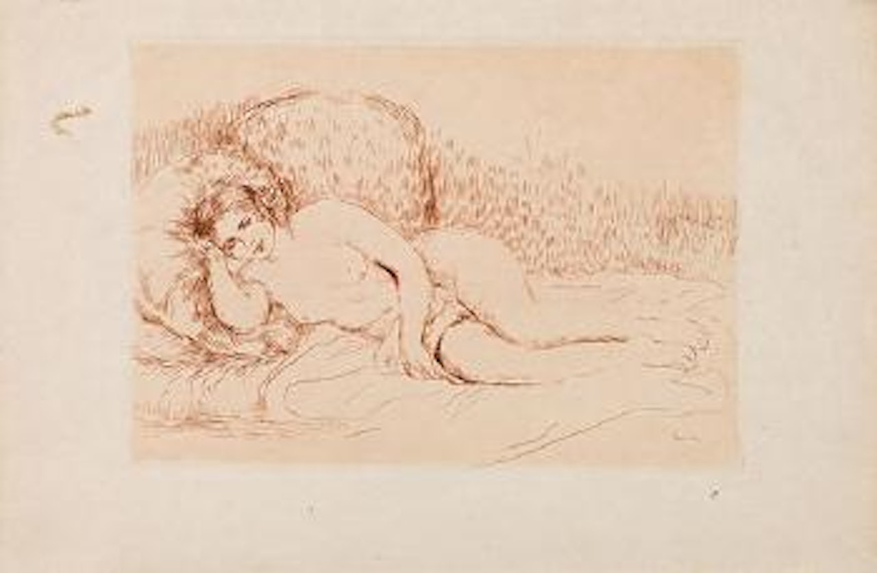 Schlafender Akt nach links by Pierre-Auguste Renoir