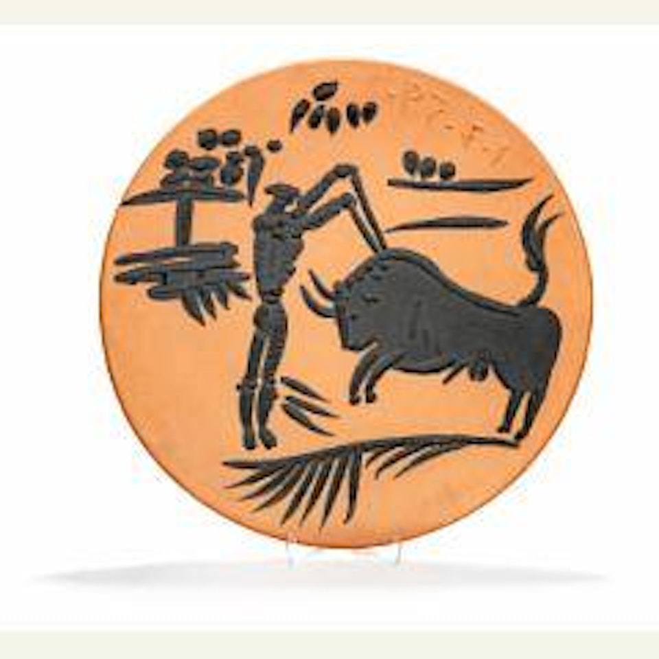 Banderilleros. Round dish by Pablo Picasso