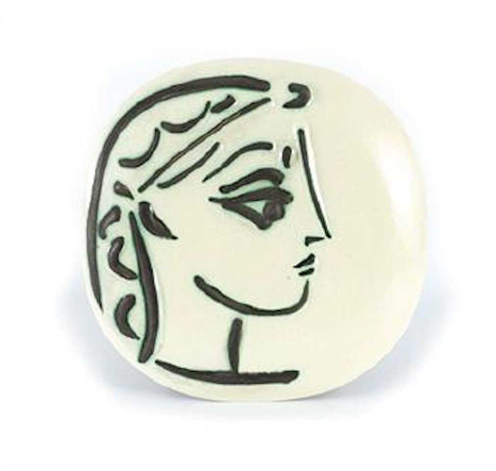 Profil de Jacqueline sur fond clair by Pablo Picasso