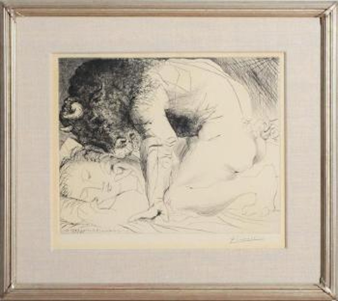 Minotaure caressant une dormeuse, from La Suite Vollard by Pablo Picasso
