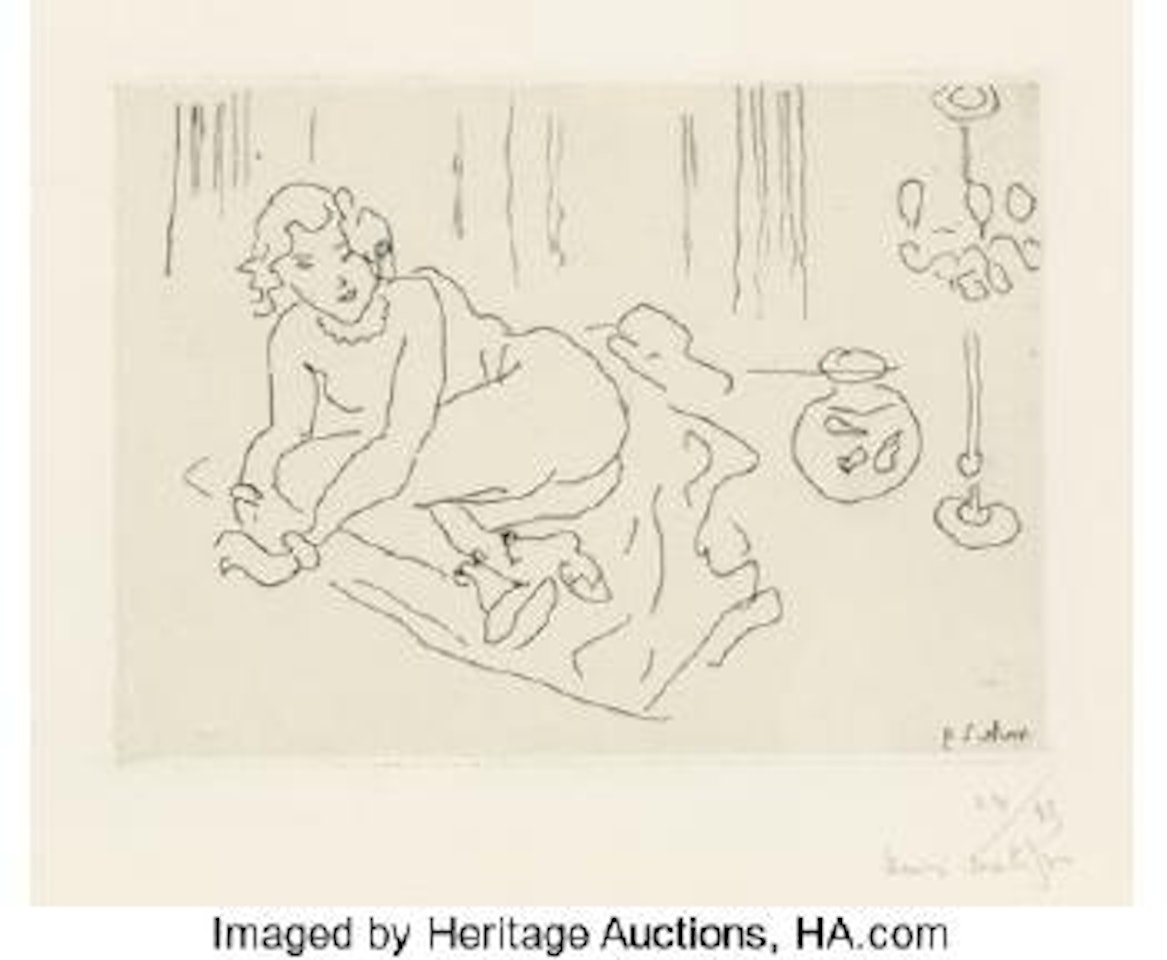 Nu couché, intérieur à la lampe vénitienne by Henri Matisse