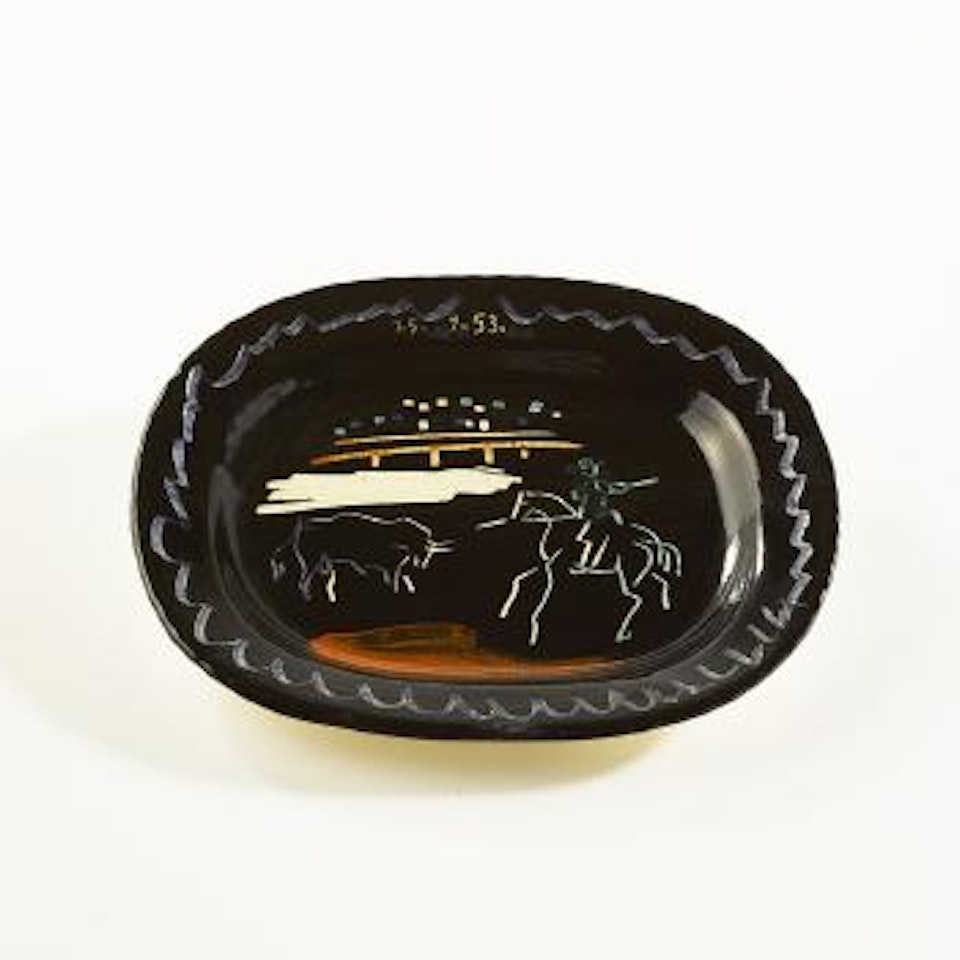 Corrida sur fond noir by Pablo Picasso