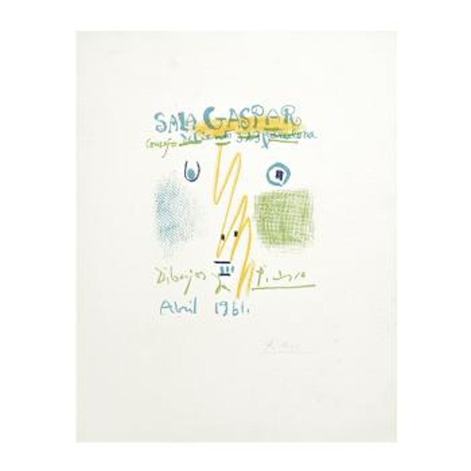 Cartel de exposición Sala Gaspar. dibujos De Picasso, Abril 1961 by Pablo Picasso