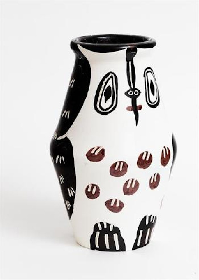 Black and Maroon Owl by Pablo Picasso