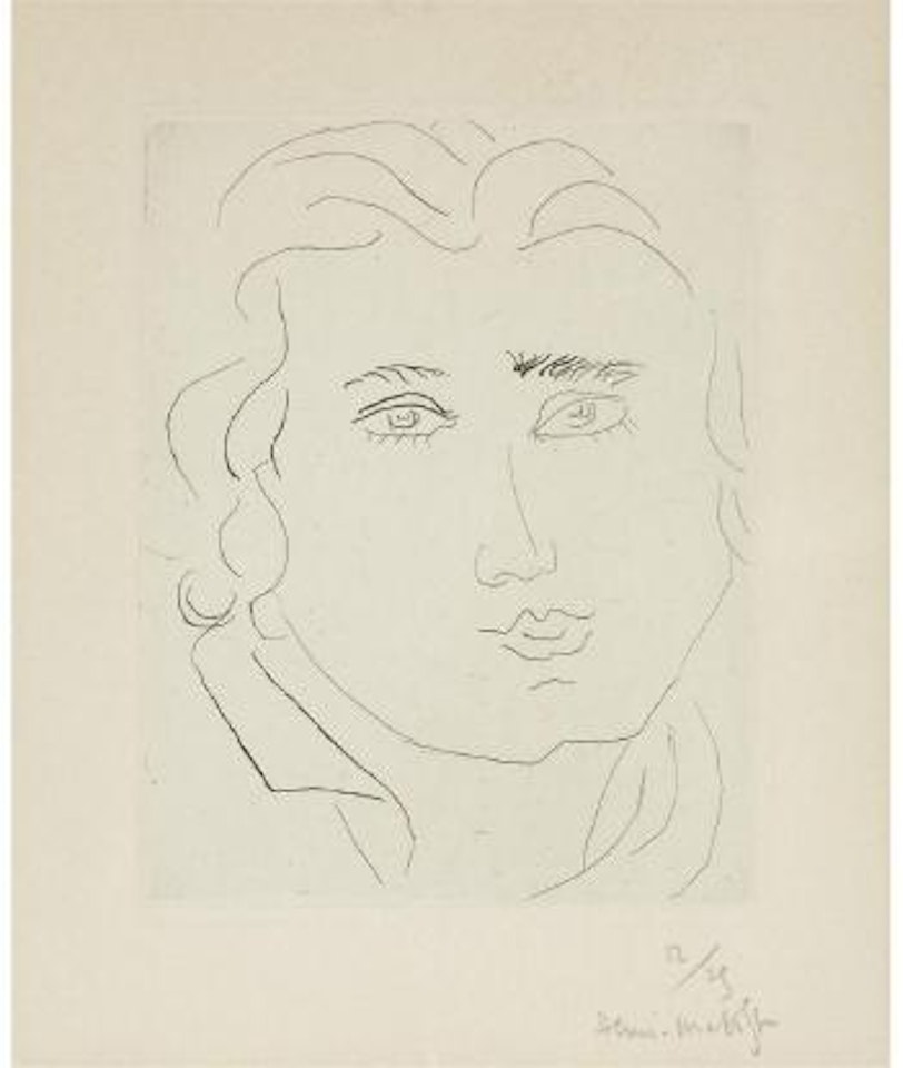 Tête De Jeune Fille Aux Sourcils Rectangulaires by Henri Matisse