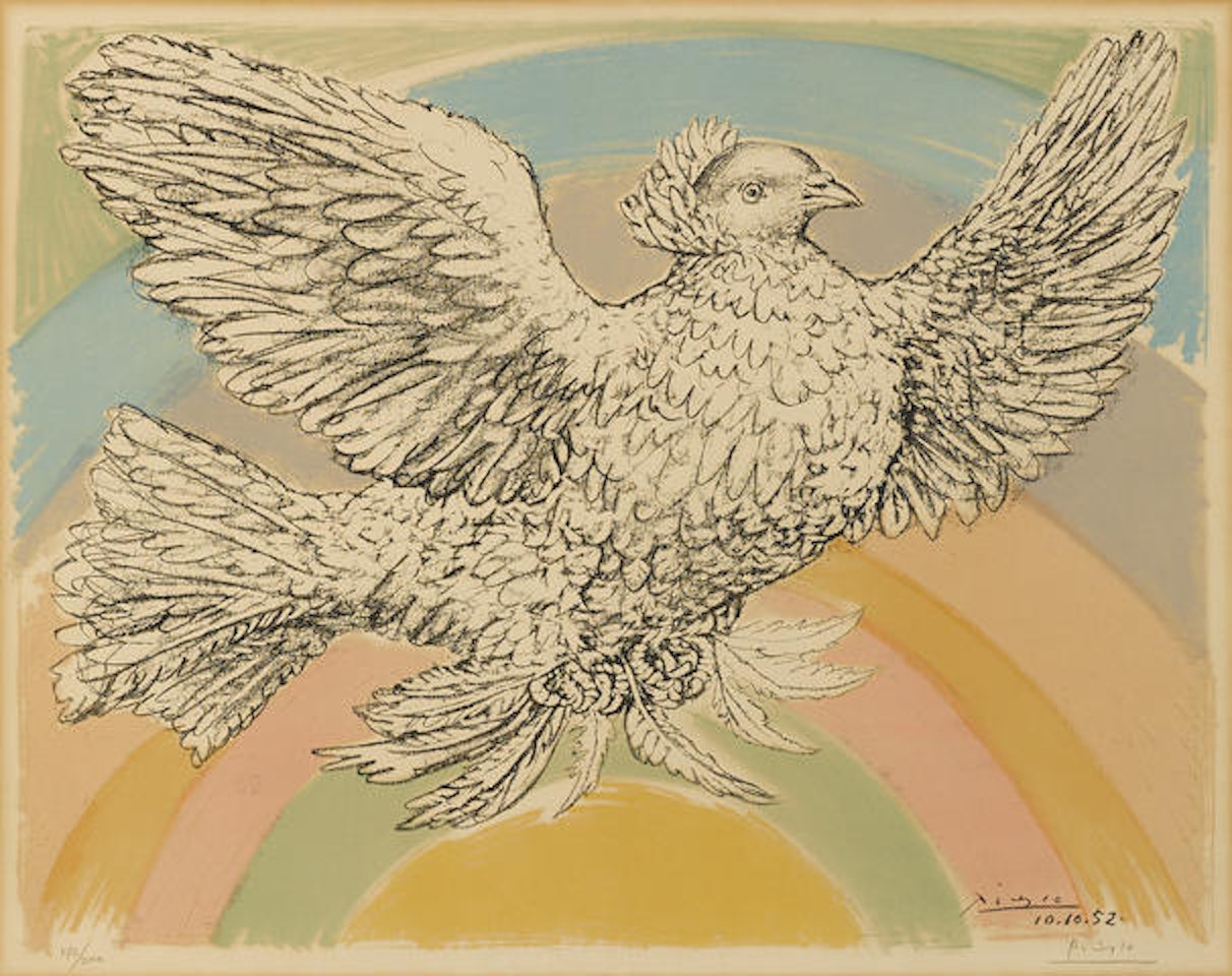 Colombe Volant (à l'Arc-en-ciel) by Pablo Picasso