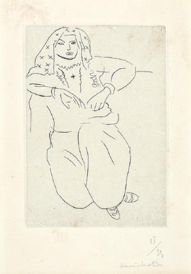 Orientale, tatouage en croix sur la poitrine ,
1929 by Henri Matisse