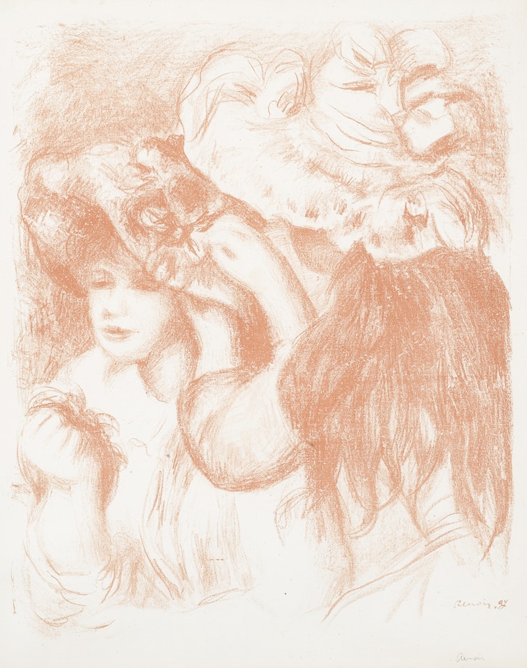 LE CHAPEAU ÉPINGLÉ, 1ERE PLANCHE (DELTEIL, STELLA 29) by Pierre-Auguste Renoir