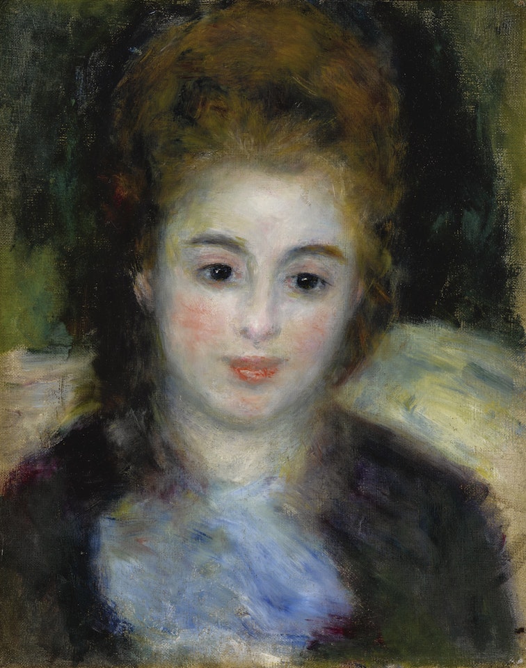 MADEMOISELLE HENRIOT OU JEUNE FILLE AU RUBAN BLEU by Pierre-Auguste Renoir