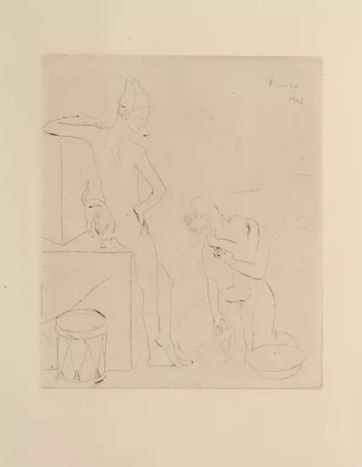 Le Bain, plate 12 from La suite des Saltimbanques (The Bath, from The Acrobats Suite) by Pablo Picasso