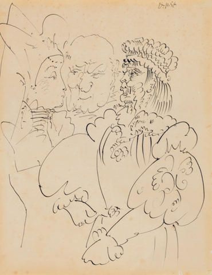 Trois personnages by Pablo Picasso