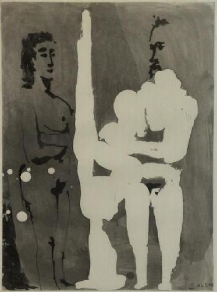 Peintre debout a son Chevalet, avec un Modele From Sable Mouvant ,
1964 by Pablo Picasso