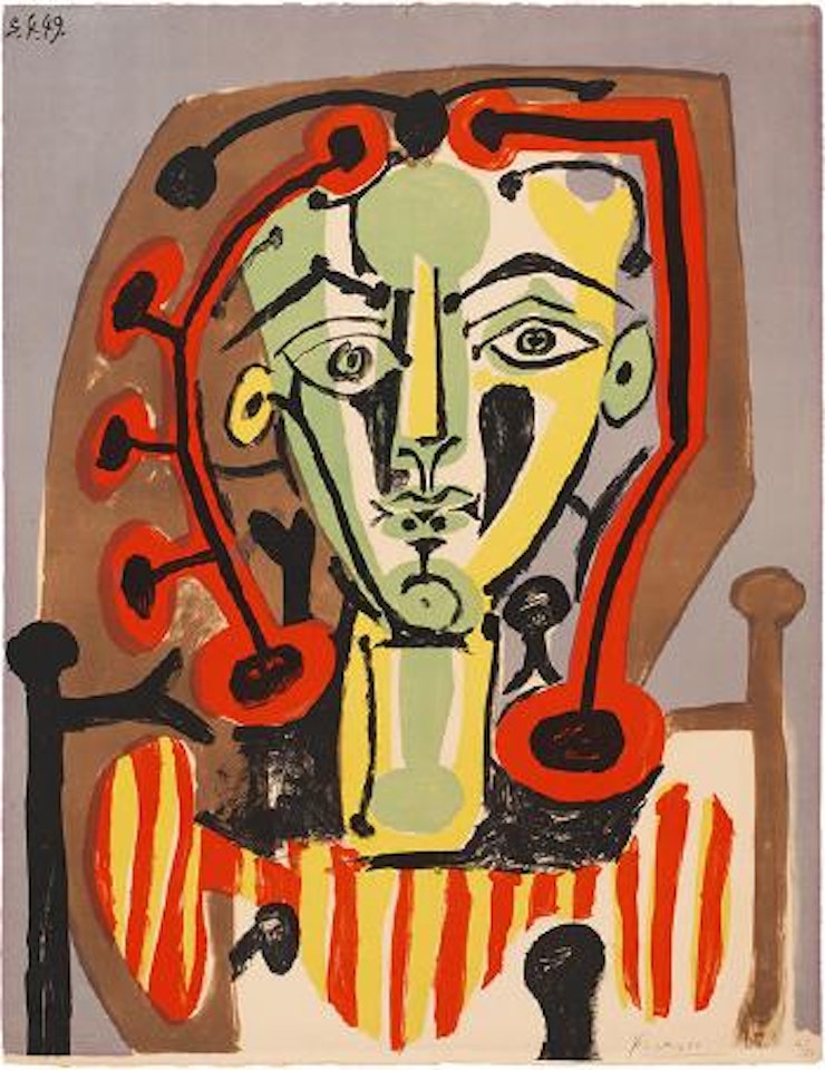 Figure au corsage rayé ,
1949 by Pablo Picasso