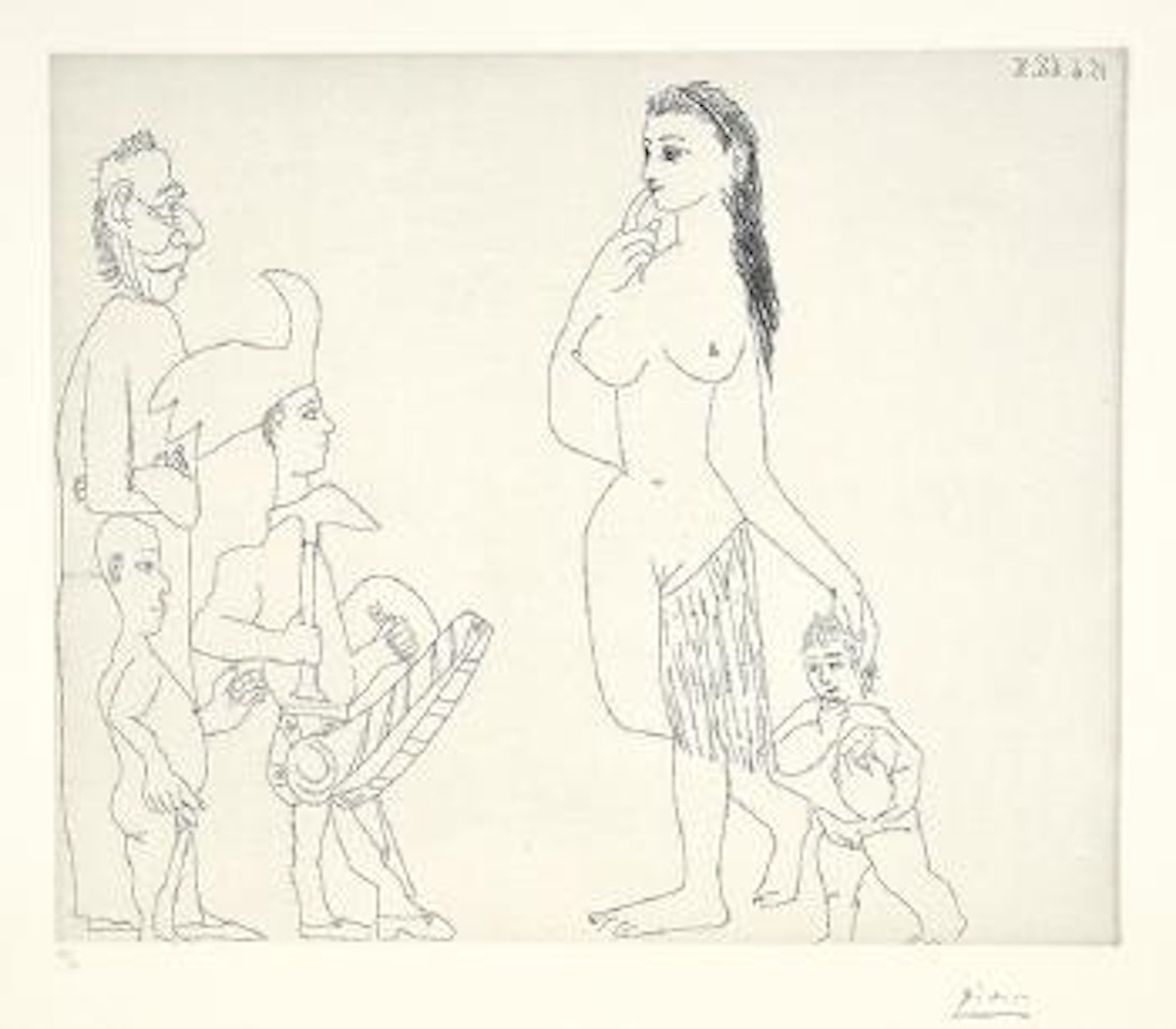 Vénus et l'amour, dans le style "Bon sauvage" ,
1968 by Pablo Picasso