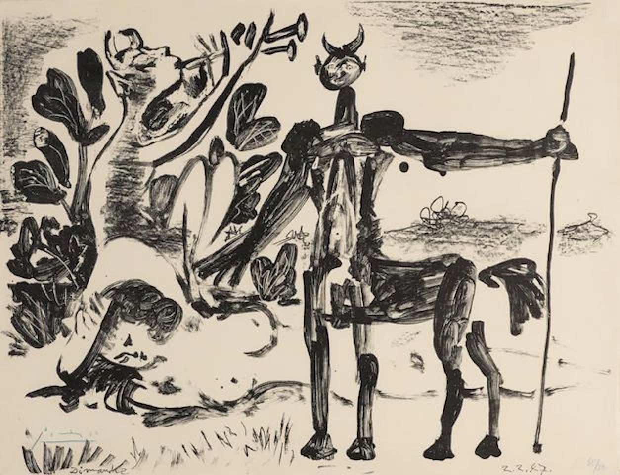 Centaure et Bacchante avec un Faune by Pablo Picasso