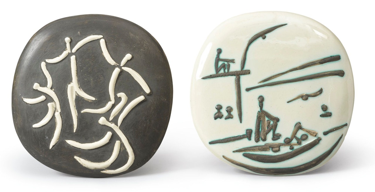 QUATRE DANSEURS; AND SCÈNE DE PLAGE (A.R. 313 & 389) by Pablo Picasso