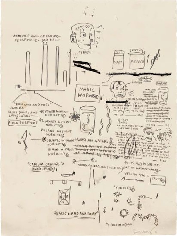 Untitled (Magic Worms) by Jean-Michel Basquiat