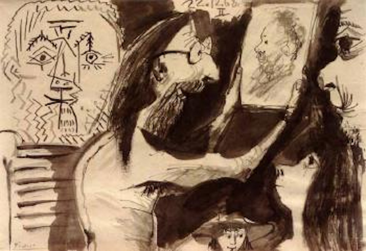 Peintre dans son atelier by Pablo Picasso