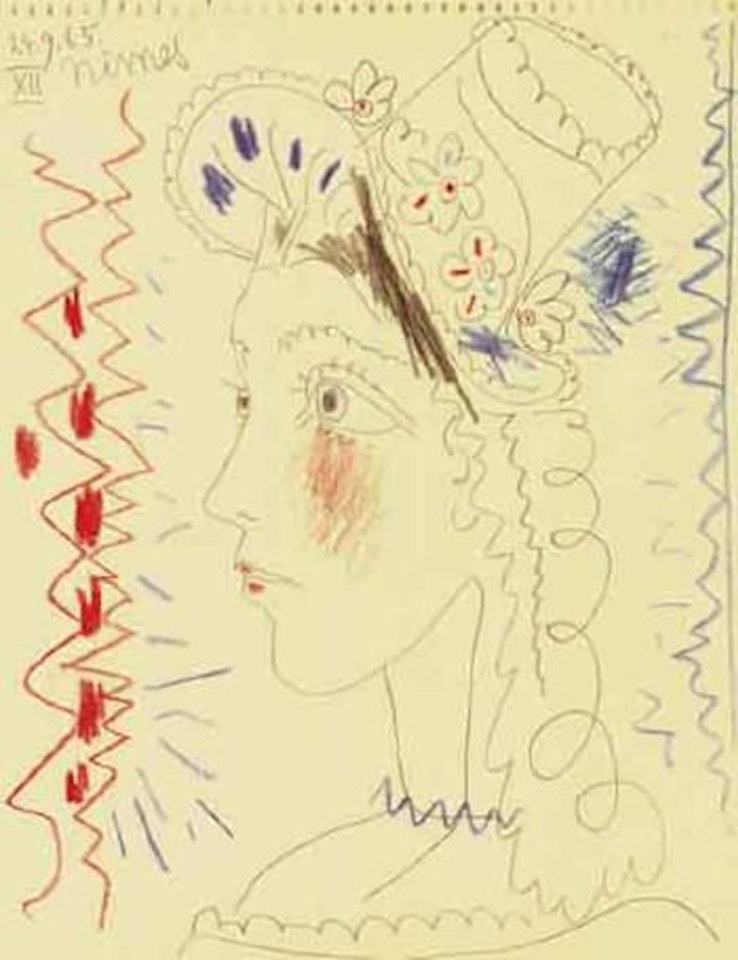 Tete de jeune fille au chapeau by Pablo Picasso