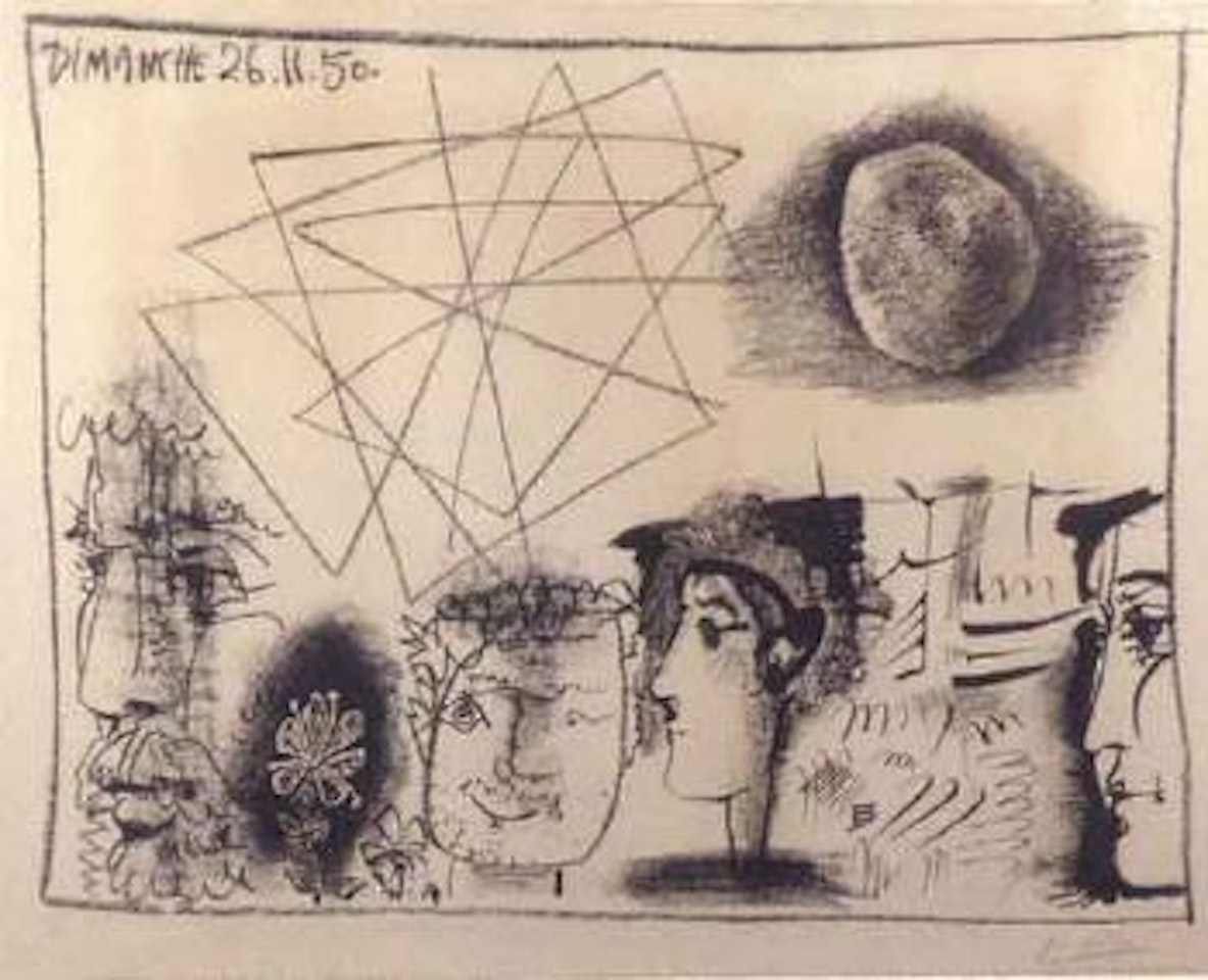 Heads and stone by Pablo Picasso