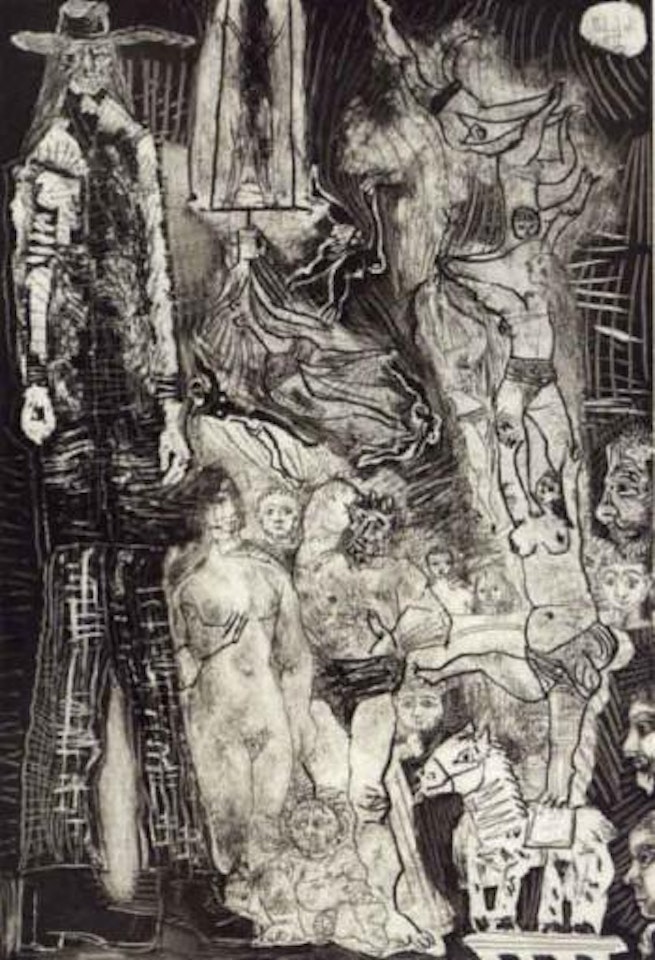 Cirque, avec el Gigante, et auto-portrait en bebe-vieillard by Pablo Picasso