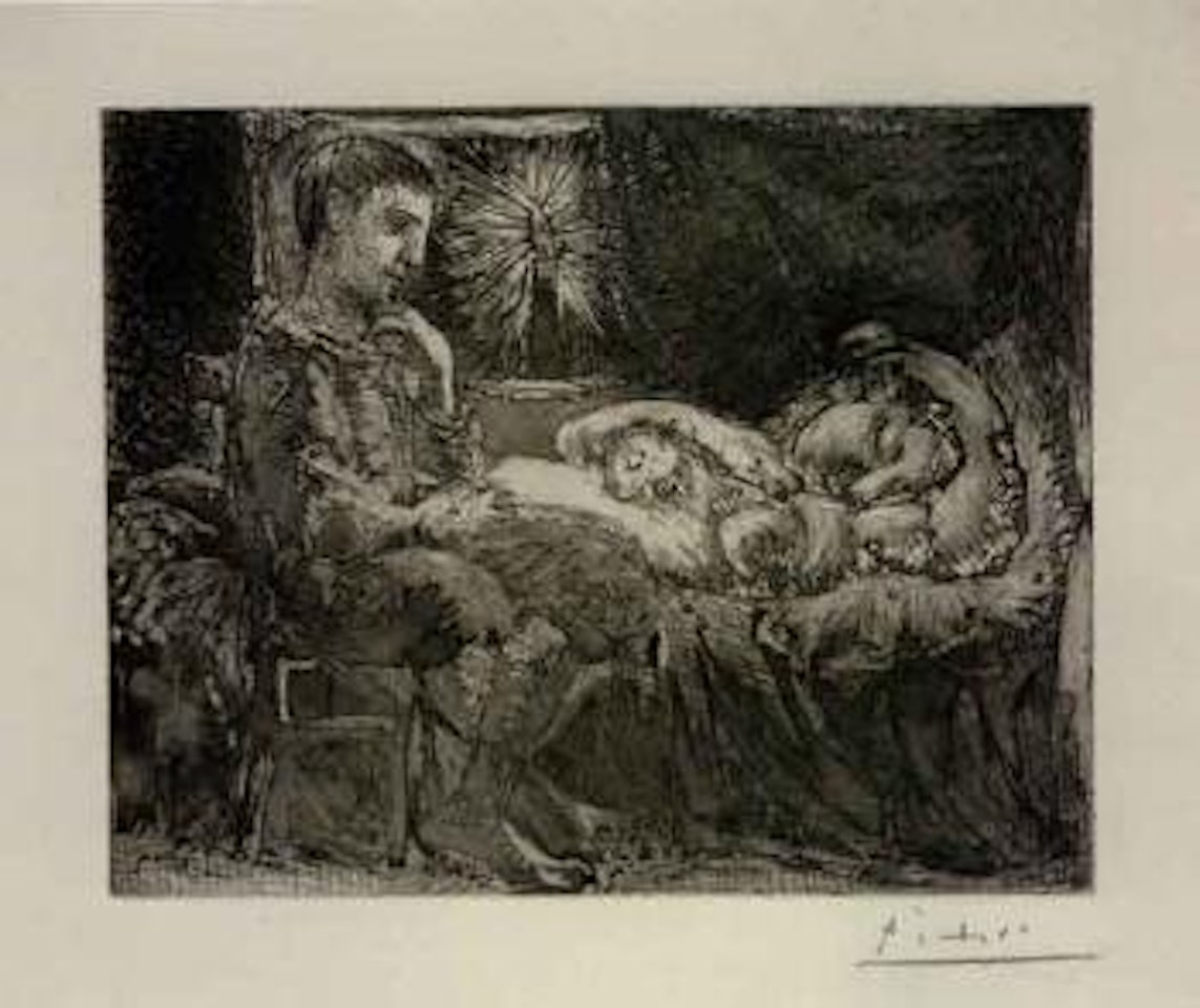 Garcon et dormeuse a la chandelle by Pablo Picasso