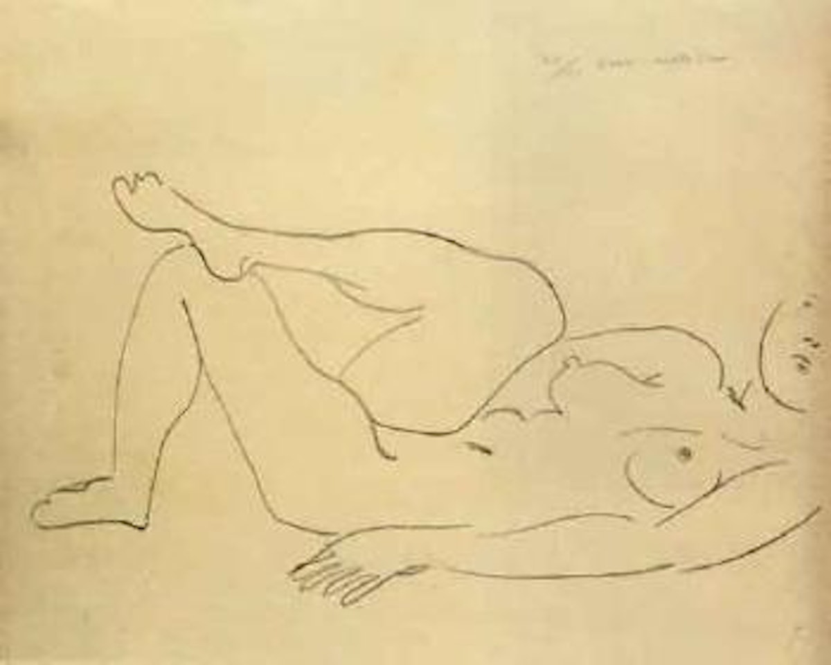 Nu couche au visage incomplet - etude de jambes by Henri Matisse