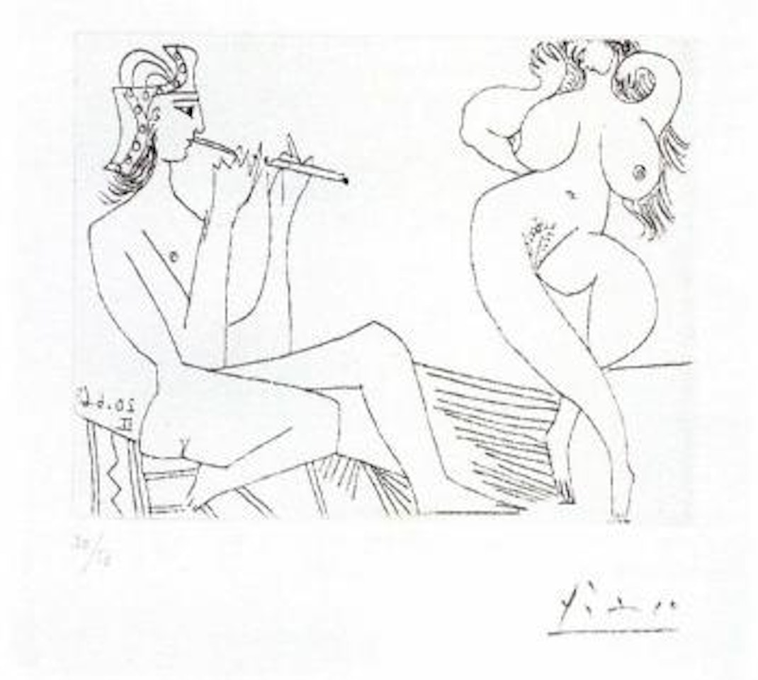 Flutiste grec et danseuse by Pablo Picasso