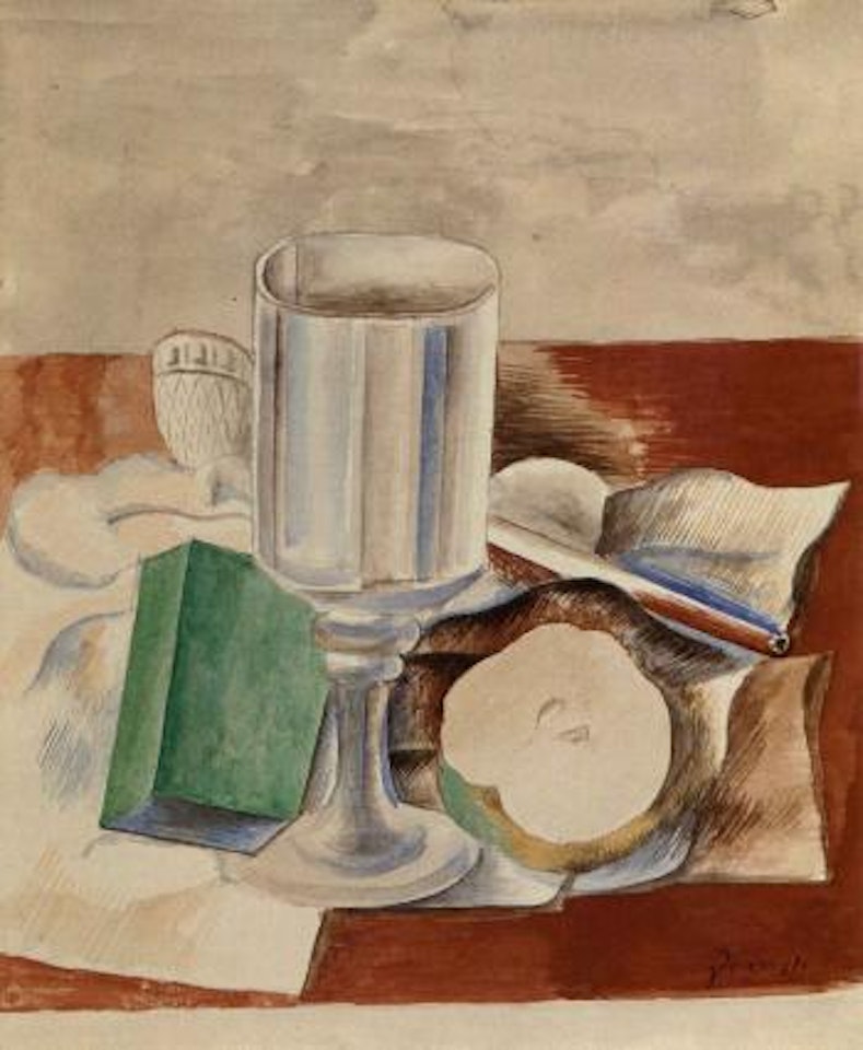 Nature morte au verre et a la pomme by Pablo Picasso