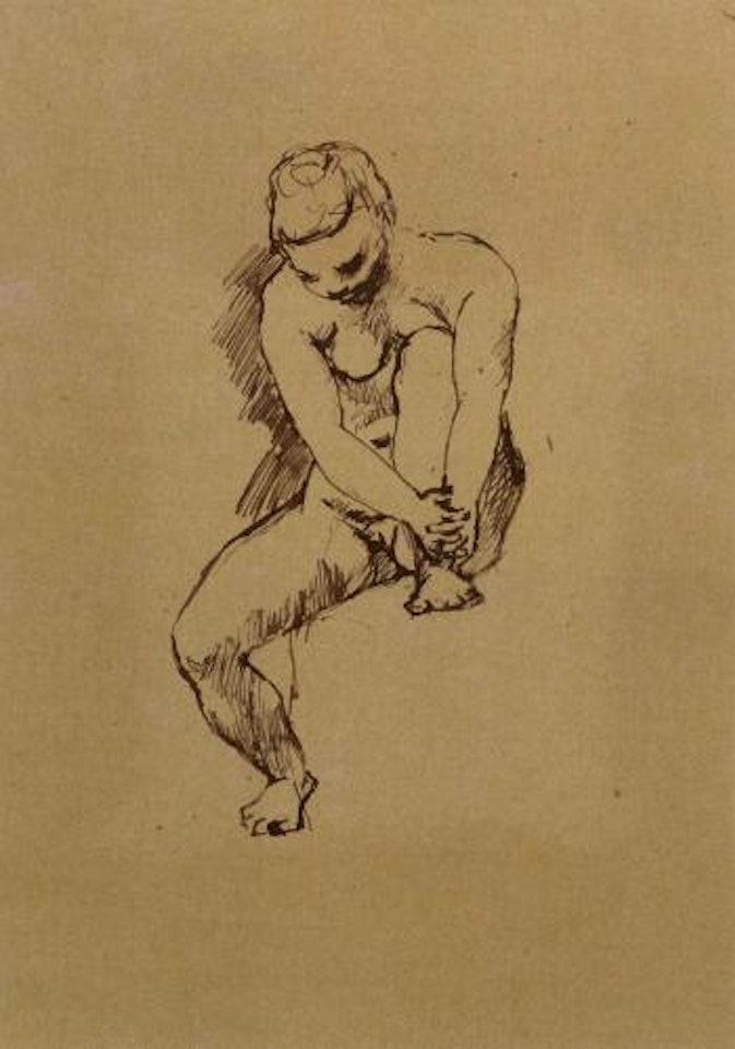 Seated female nude by Pablo Picasso