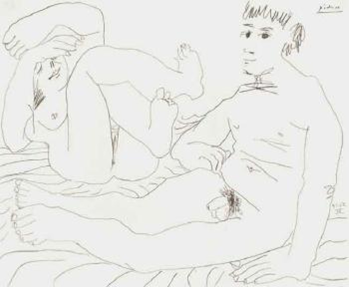 Homme et femme nus by Pablo Picasso