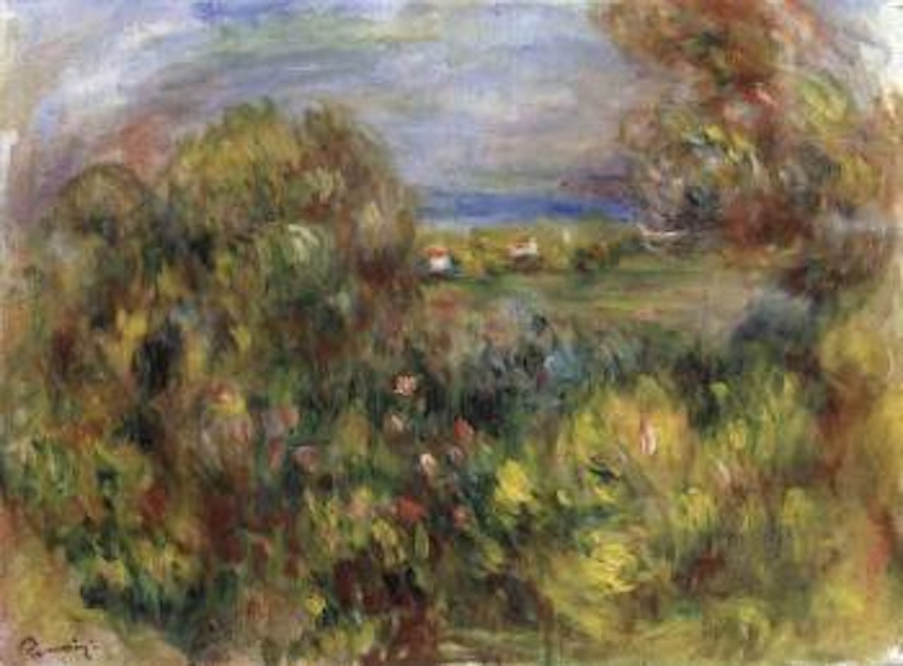 Paysage avec fleurs et fond de mer by Pierre-Auguste Renoir