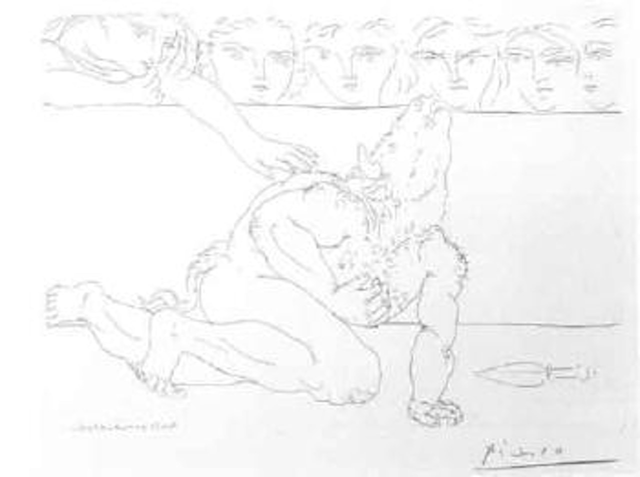 Minotaure mourant et jeune femme pitoyable by Pablo Picasso