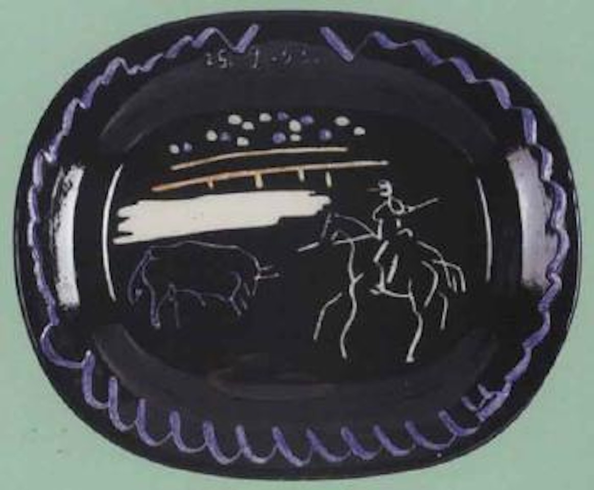 Corrida sur fond noir by Pablo Picasso