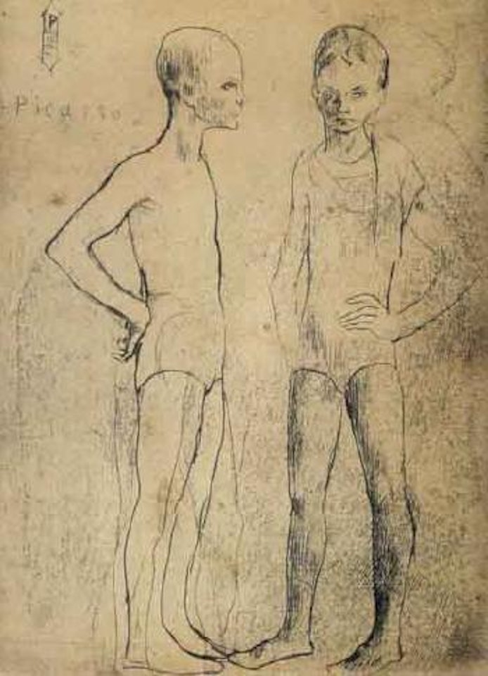 Les deux saltimbanques by Pablo Picasso