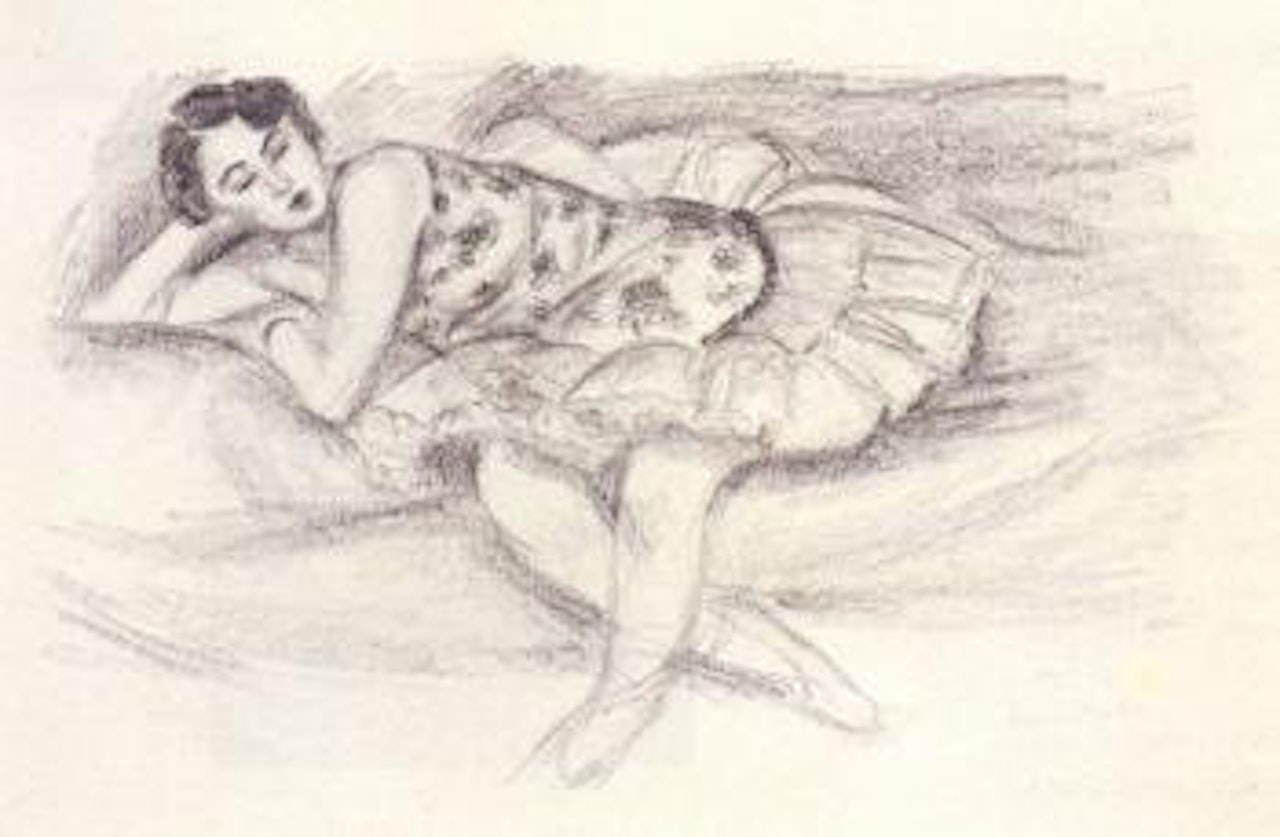 Danseuse au divan, pliee en deux by Henri Matisse