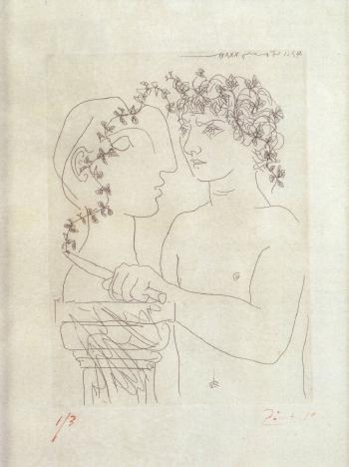 Jeune sculpteur au travail by Pablo Picasso