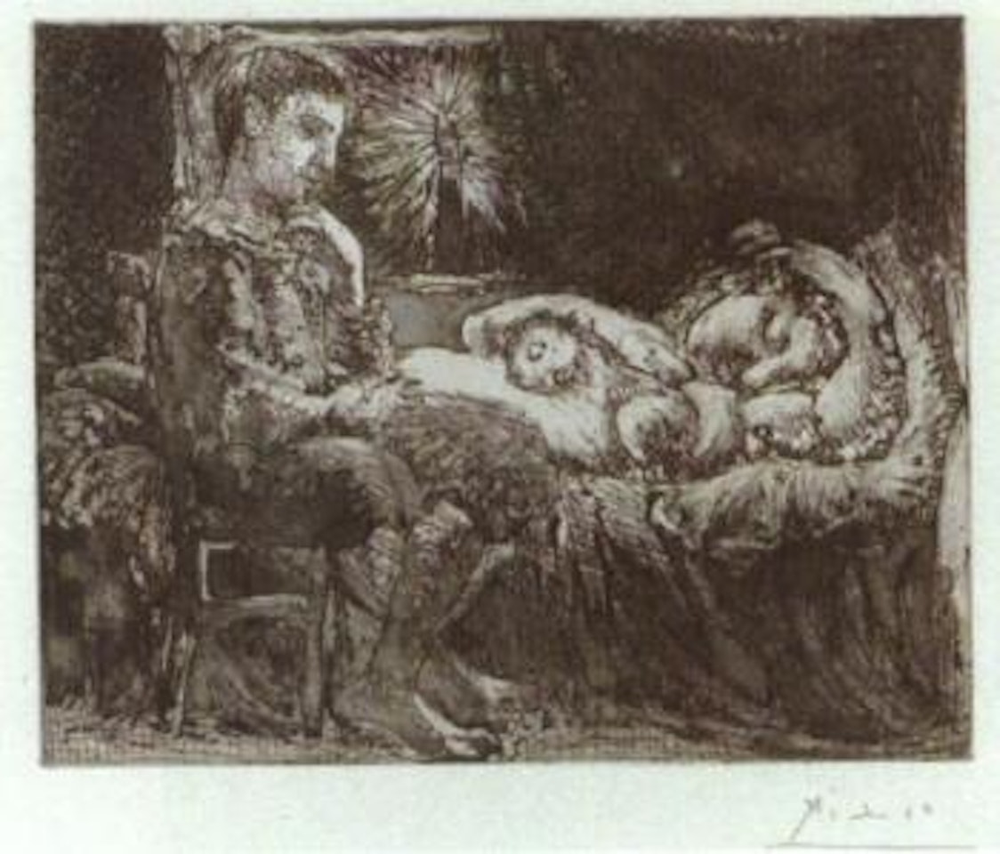 Garcon et dormeuse a la chandelle by Pablo Picasso