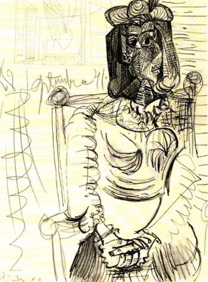 Femme assise dans un fauteuil by Pablo Picasso