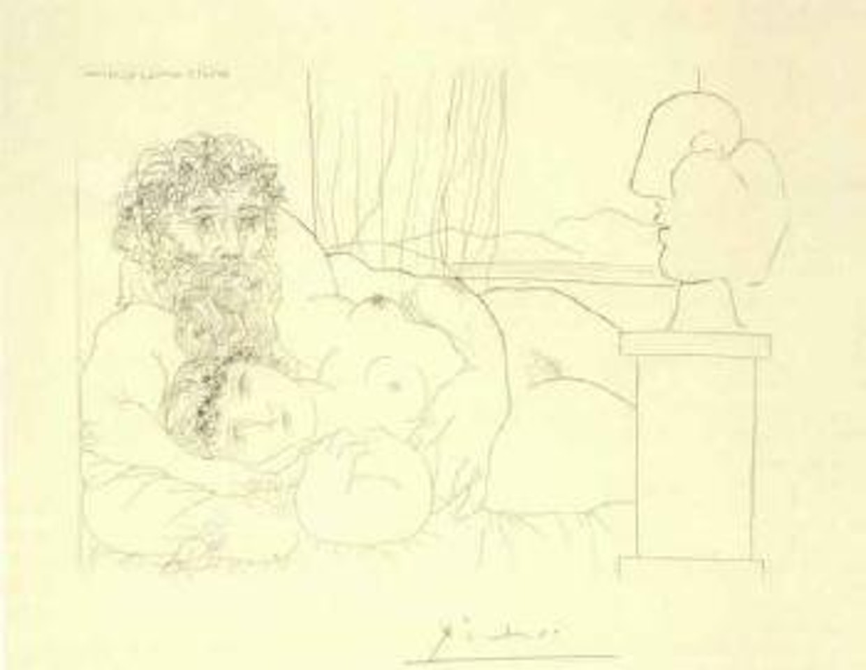 Le repos du sculpteur I by Pablo Picasso