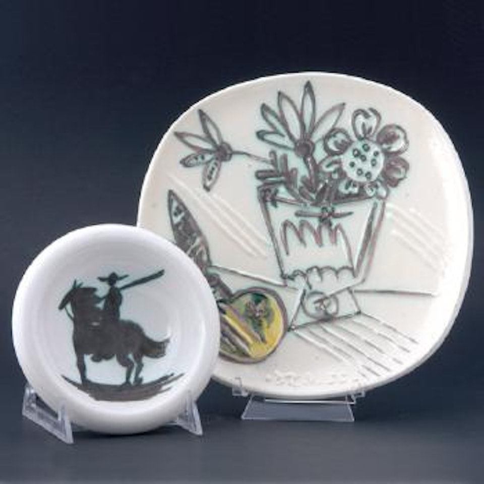 Plate with still life. Bowl with caballero by Pablo Picasso