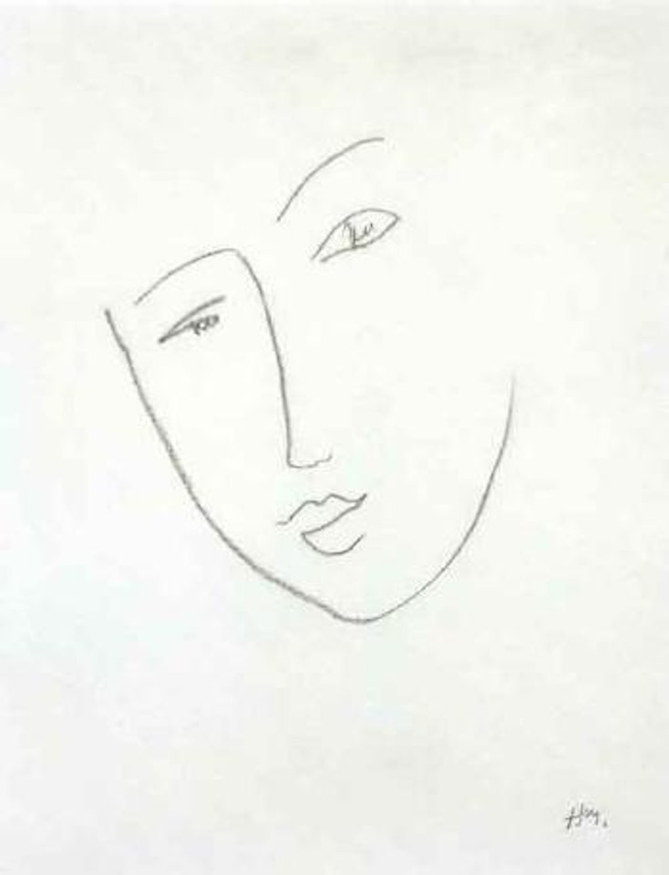 Visage de femme en demi lune by Henri Matisse