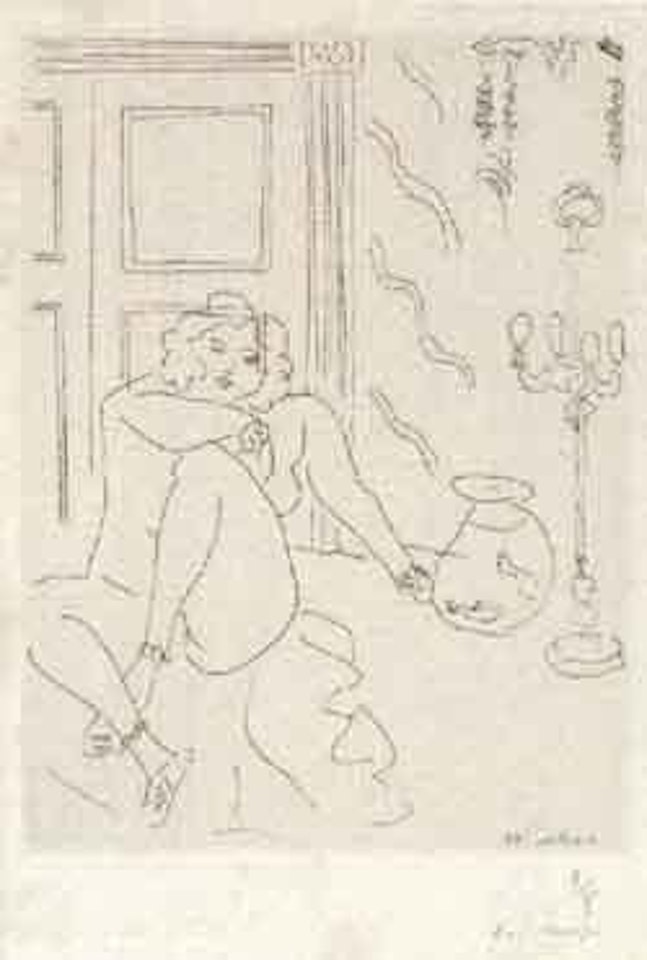 Nu dans un interiur avec lampe Venitienne et poissons rouges by Henri Matisse