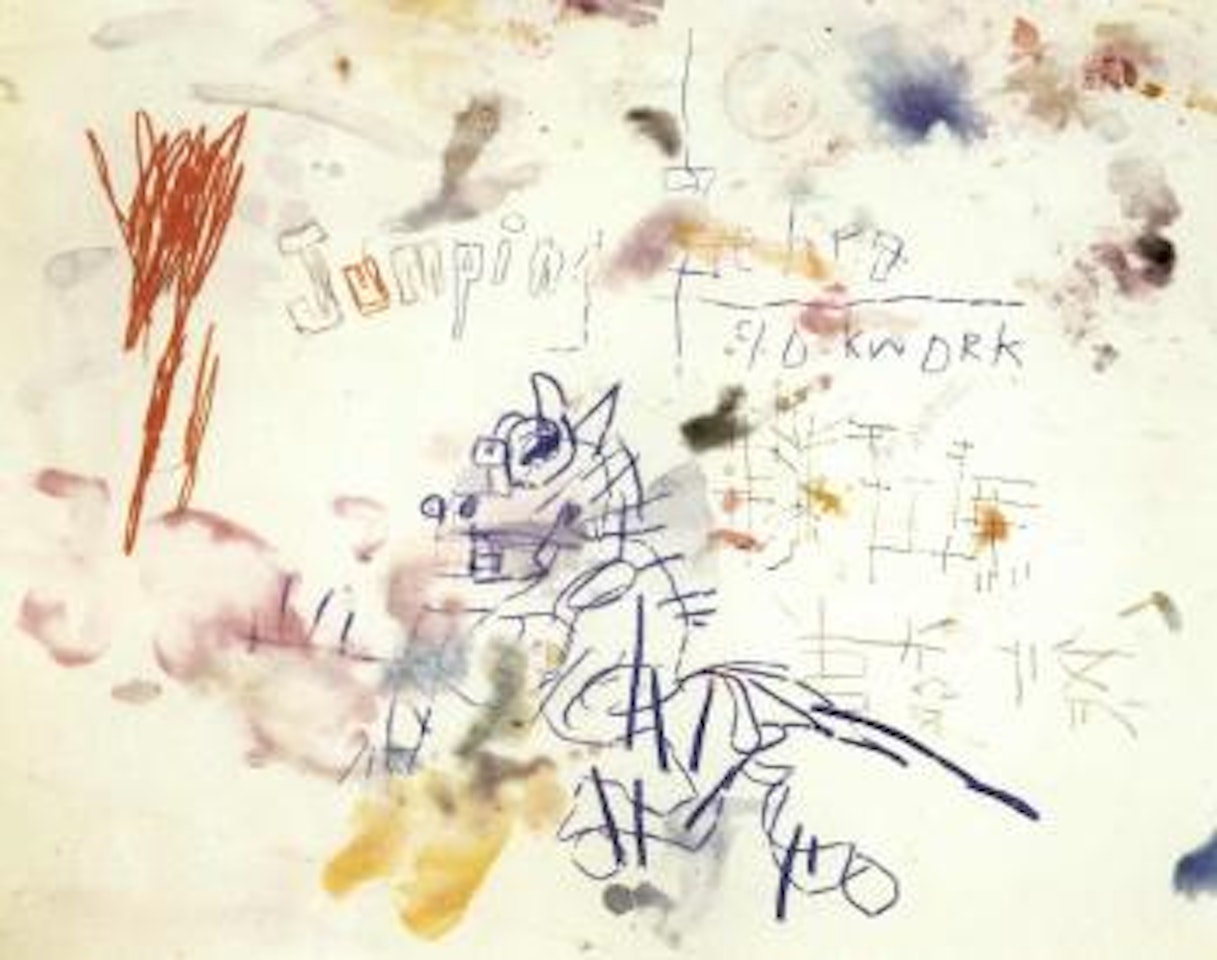 Untitled - jumping zebra by Jean-Michel Basquiat
