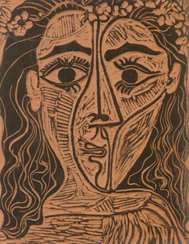 Tete de femme a la couronne de fleurs by Pablo Picasso