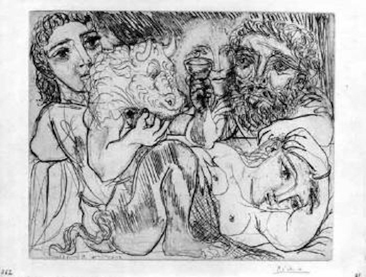 Minotaure, buveur et femme by Pablo Picasso